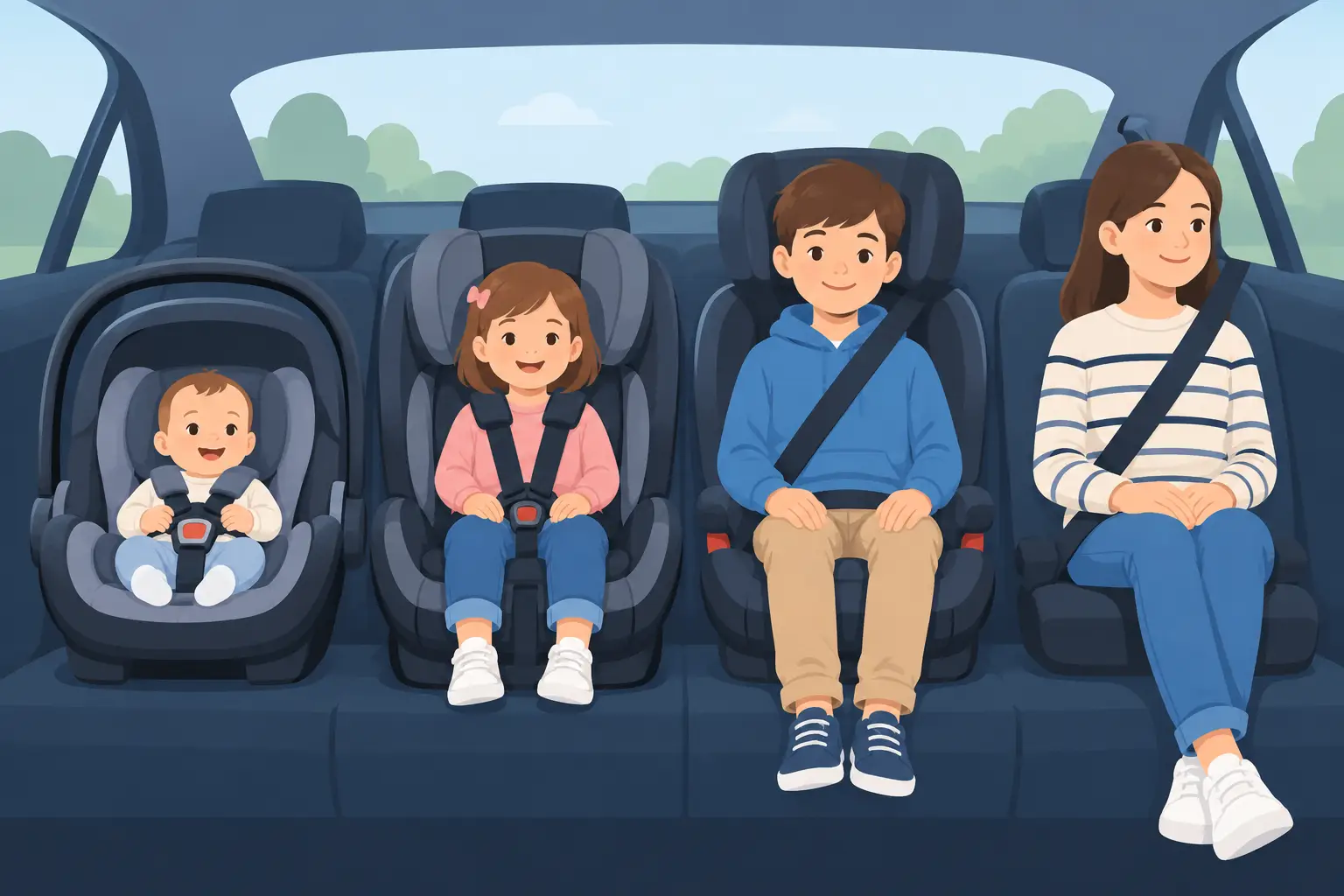 Cadeirinha infantil carro para cada idade