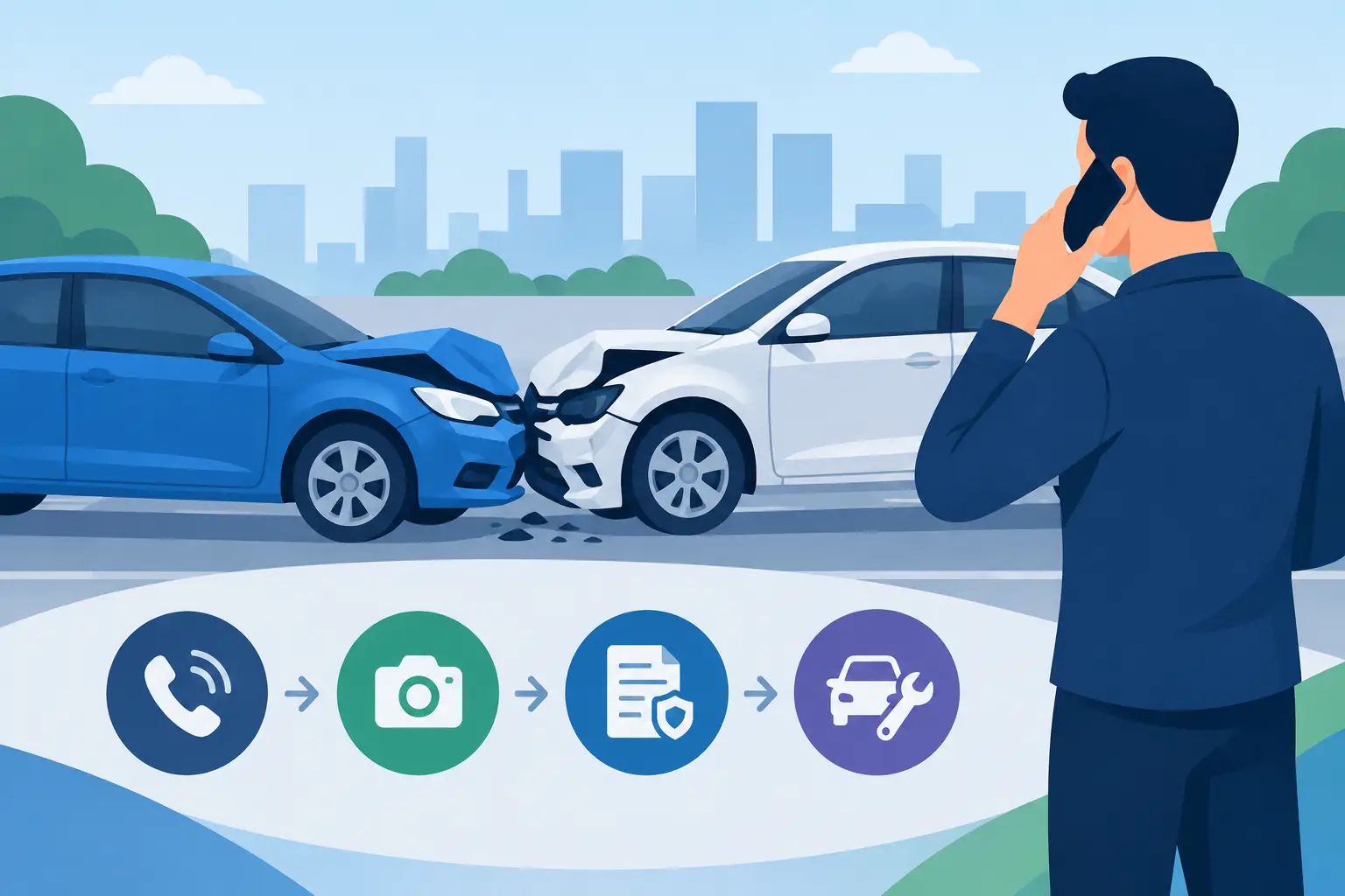 Sinistro automotivo e os passos após um acidente